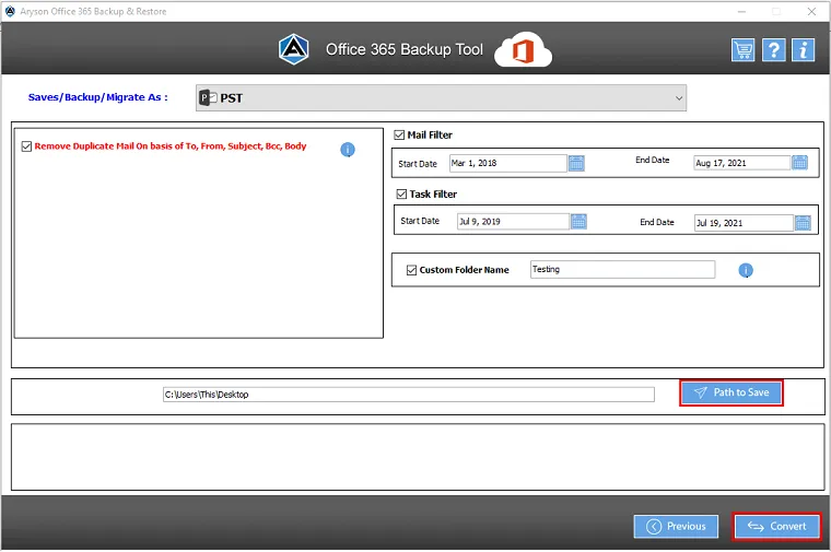 Aryson Office 365 Backup & Restore Tool 3
