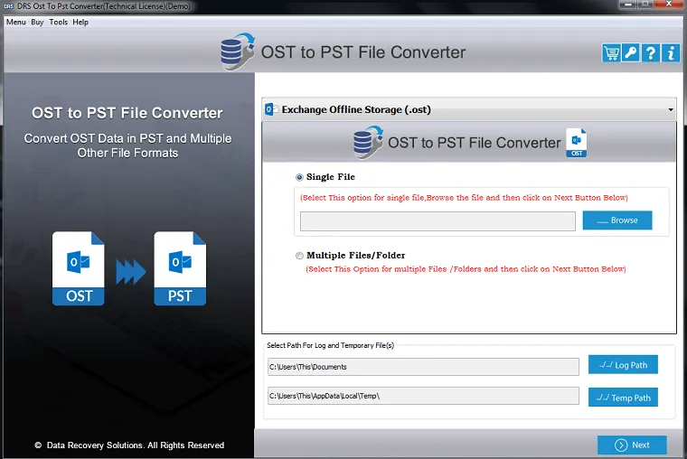 DRS OST to PST Converter 1