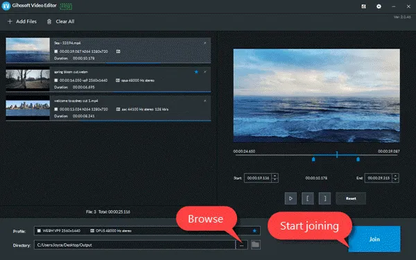 Gihosoft Free Video Joiner 3
