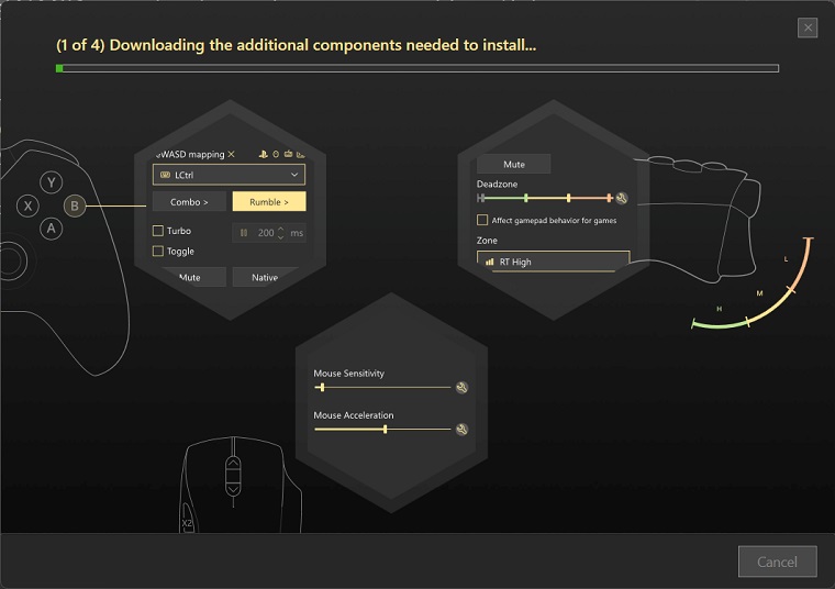 reWASD download requires installing additional components