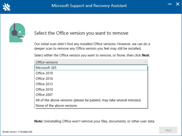Microsoft Office Suite Removal Tool 1
