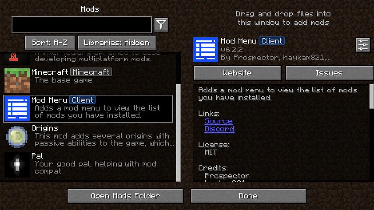 Minecraft Mod Menu 2