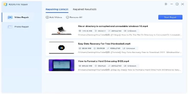 Tenorshare 4DDiG Video Repair 2