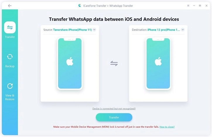 Tenorshare Icarefone for WhatsApp Transfer 2