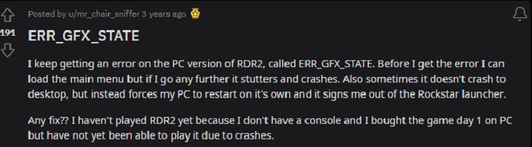 Deleting The SGA Files to Fix Red Dead Redemption 2 ERR_GFX_STATE Error.