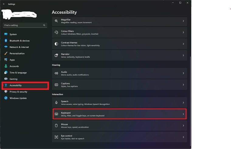 Disable Filter Keys to Fix Windows Key Not Working on Windows 11/10