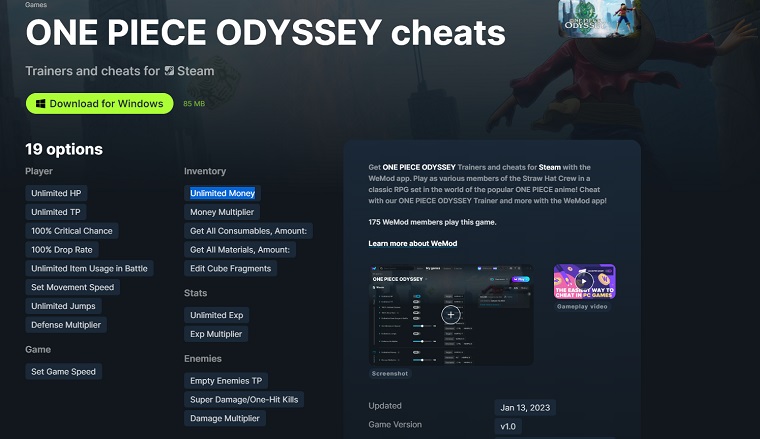 Download One Piece Odyssey Cheat Trainer From WeMod