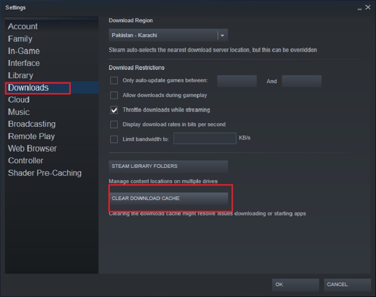 Go to the Downloads tab, and click on Clear download cache to solve the wild heart crashing problem on your PC.