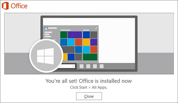 Office 2021 setup is complete