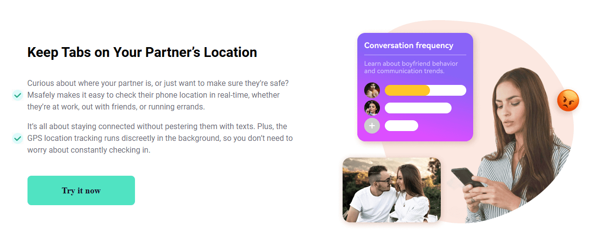 Msafely keep tabs on your partner location