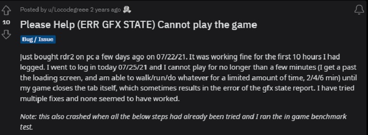 Reset RAM X.M.P Settings to Fix Red Dead Redemption 2 ERR_GFX_STATE Error.