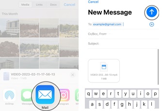 Transfer Video via Email on iPhone
