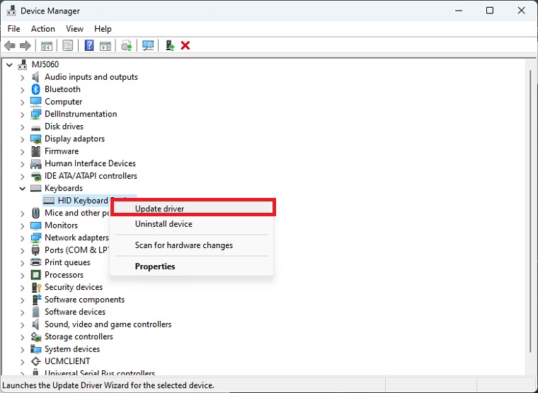 Update Keyboard Drivers to Fix Windows Key Not Working on Windows 11/10