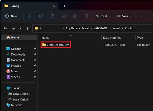 Valorant CrashReportClient location in appdata