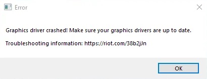 Valorant Graphics Driver Crashed Error