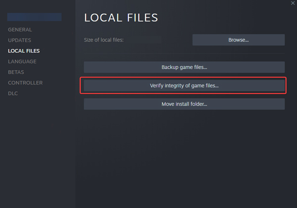 Verify integrity of game files