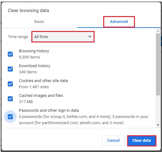 clear browser cache & data to Fix Crunchyroll Black Screen When Streaming on Chrome